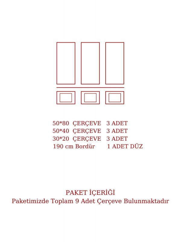 9 Adet Hazır Çerçeve ve 1 Adet Bordür Paketi Site 13 