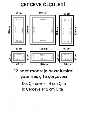 Duvar Çıtası 12 Li Çerçeve Takımı Polimer
