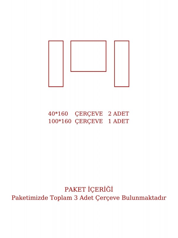 3 Çerçeve 4 Cm Çıta Çerçeve Takımı 