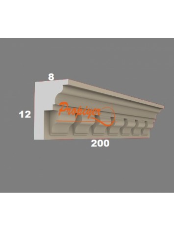 Desenli Dış Cephe Profili Söve-Tac-Katsilme PDD 03 (8*12*200)