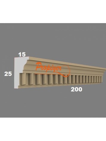 Desenli Dış Cephe Profili Söve-Tac-Katsilme  PDD 18-2 (15*25*200)